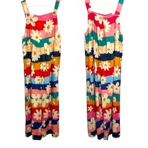 Colorful Floral Striped Jumpsuit